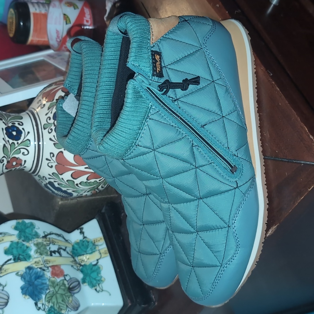 Teva reEmber mid water resistant bootie teal green zipper fall winter